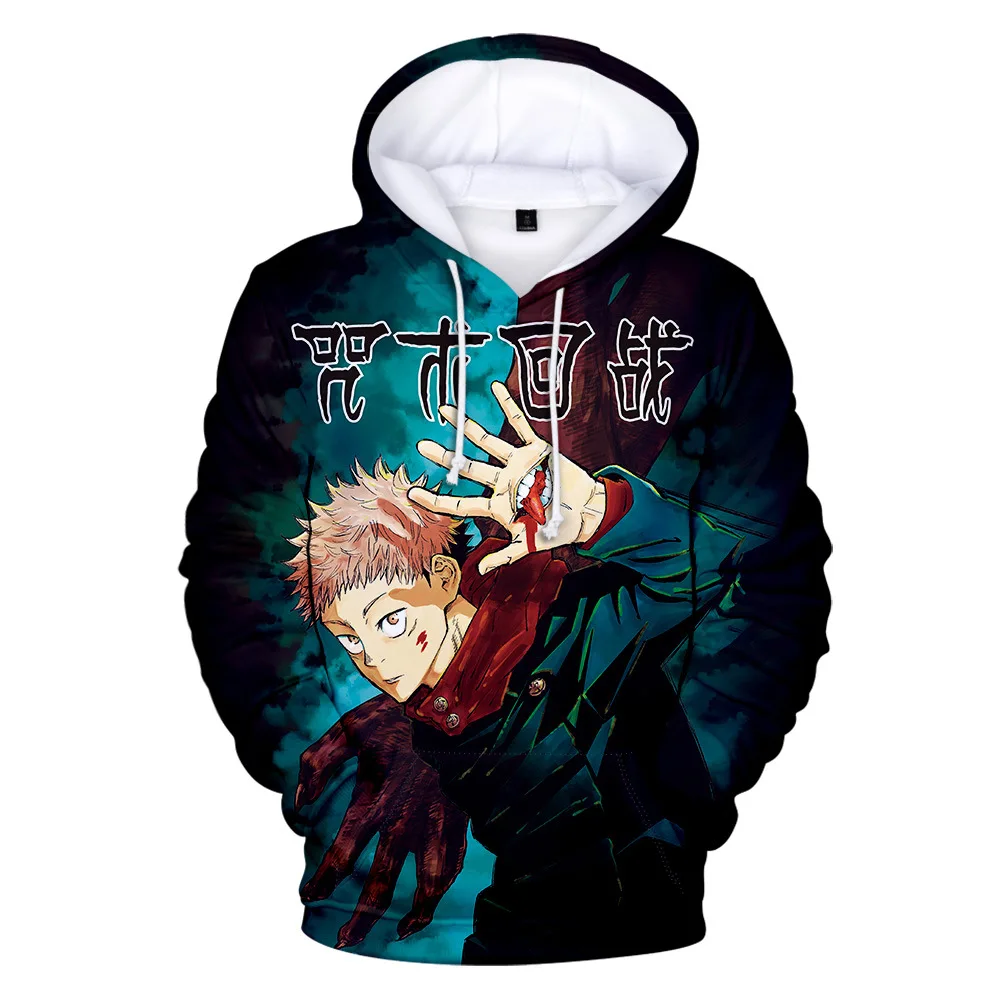 

2021 3D Print jujutsu kaisen Hoodies Anime Sweatshirts Men Women Hooded Cartoon Pullover Hip hop Clothes Tracksuit Kids Tops