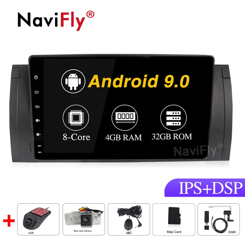 Pure Android9.0 IPS Screen DSP 4G RAM 64G ROM Car Multimedia player for BMW 5 Series X5 E53 E39 M5 Audio gps wifi | Автомобили и
