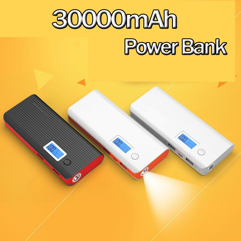 Портативное быстрое зарядное устройство 30000 мАч для мобильных устройств с USB