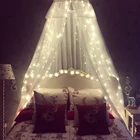 Москитная сетка для кровати, покрывало мечты со 100 светодиодными лампами, большая подвесная занавеска для кровати с балдахином, купольная сетка для декора домашней комнаты