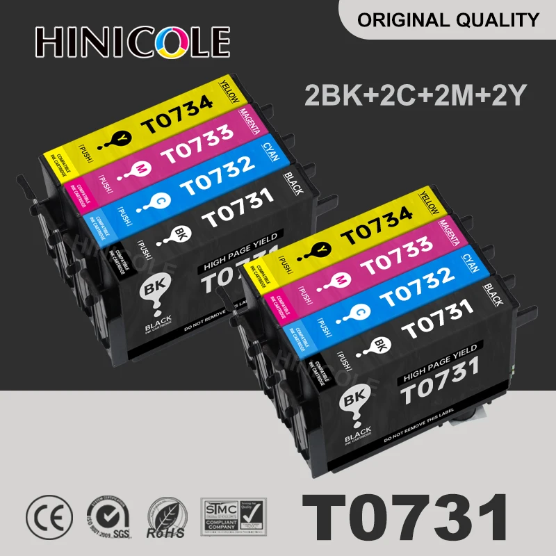 

2 Set 73N T0731 Ink Cartridge for EPSON CX3900 CX5900 CX4900 CX4905 CX3905 TX100 TX110 TX200 TX210 TX400 TX410 TX100 printer