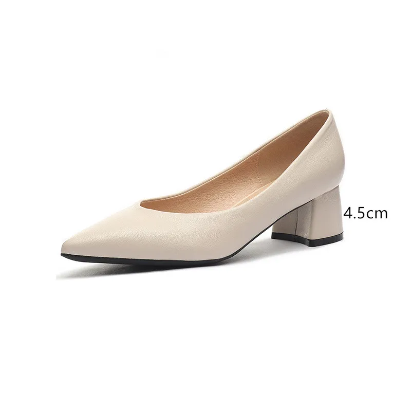 beige4.5cm Женские туфли на высоком каблуке; коллекция года; Летние босоножки; черные женские туфли на каблуке; босоножки из флока с острым носком на каблуке; женские туфли-лодочки - Цвет: beige4.5cm