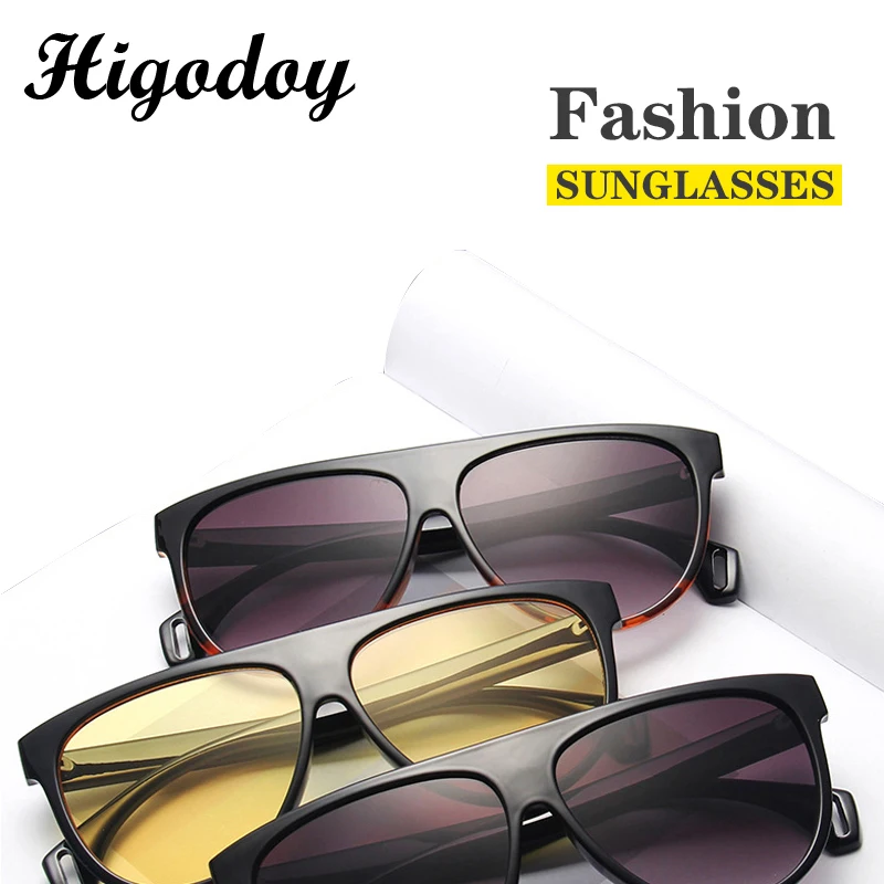 Женские и мужские ретро-очки Higodoy большие солнцезащитные очки в квадратной