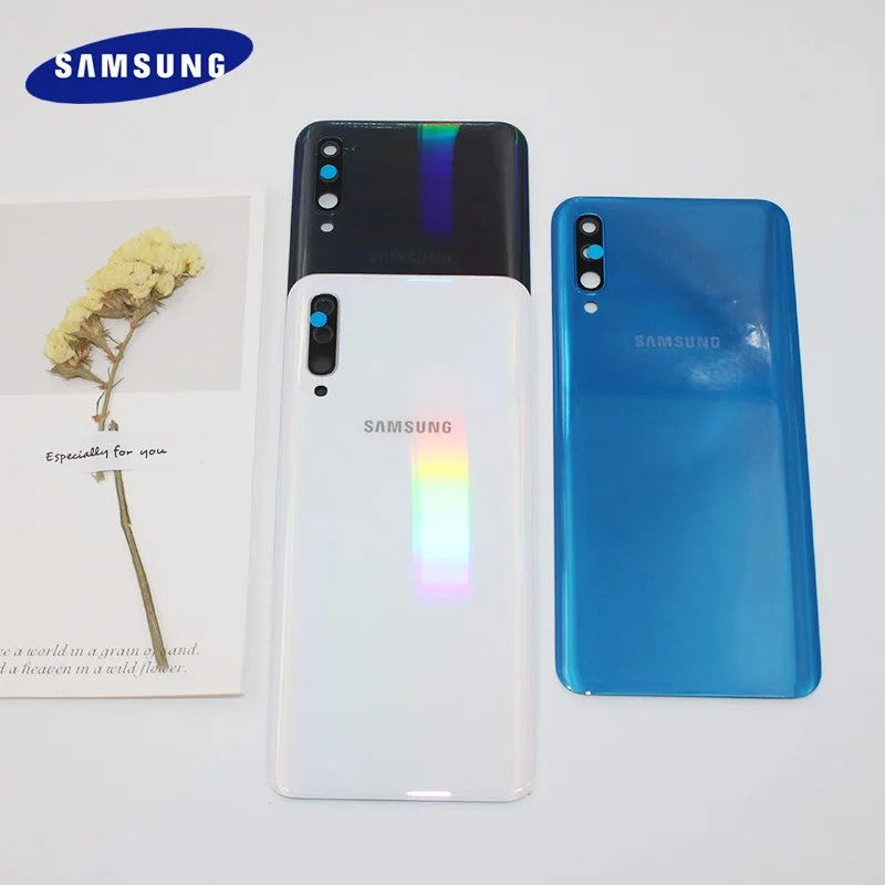 

Оригинальная задняя крышка батарейного отсека Samsung Galaxy A50 2019 A505 A505F A505DS запасные части для ремонта корпуса + объектив камеры и логотип