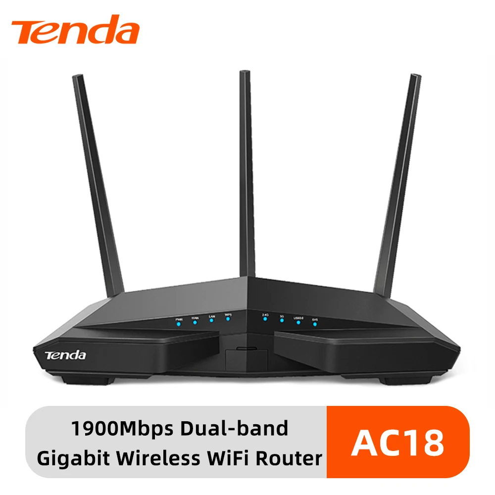 

Tenda AC18 1900Mbps ac18 Dual-band Gigabit Wireless WiFi Router, WiFi Repeater, 1300Mbps at 5GHz, 600Mbps at 2.4GHz, USB 3.0
