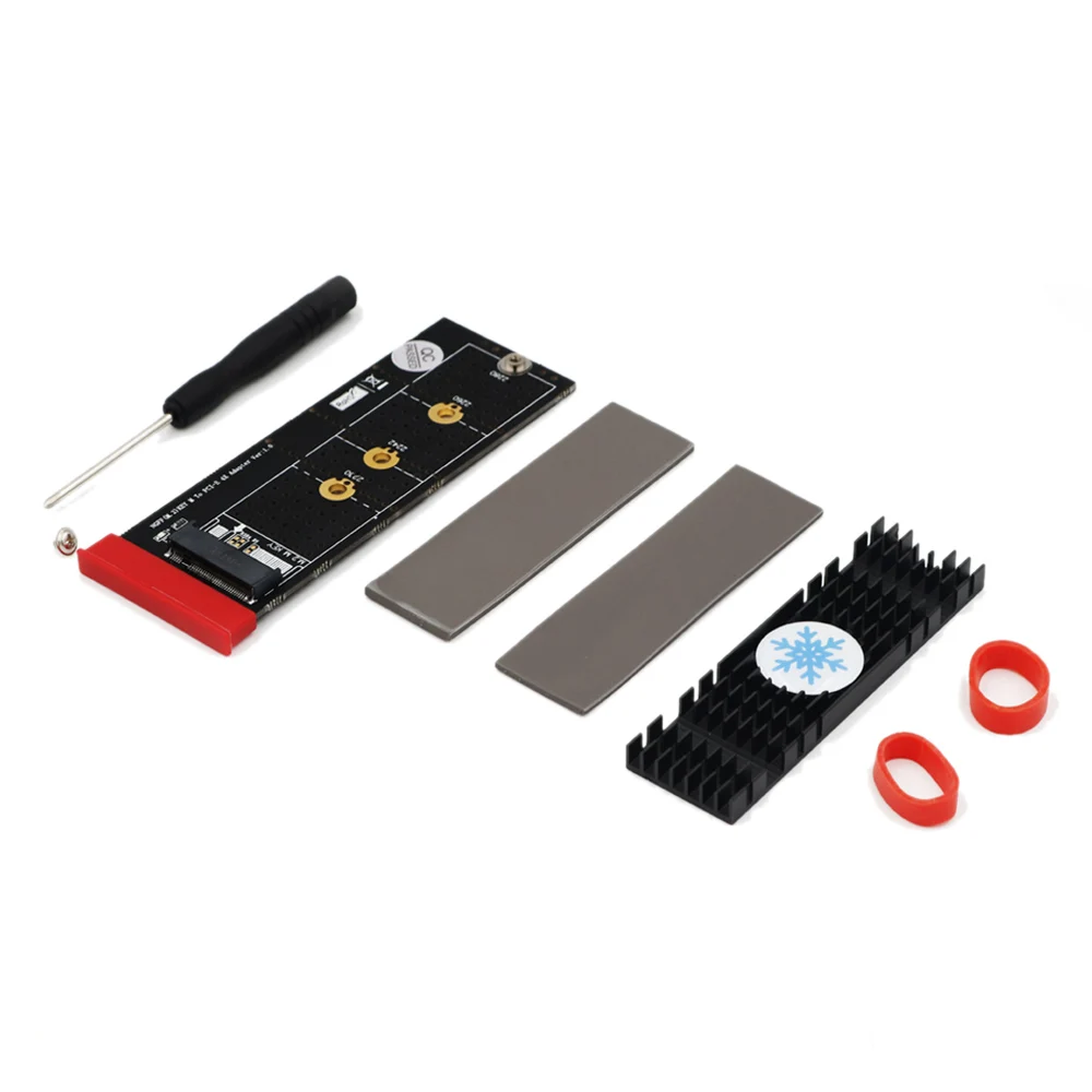 

M.2 Riser Card Set M.2 NGFF to PCI-E 4X Vertical Installation Adapter with Heatsink Converter Card for Windows Linux