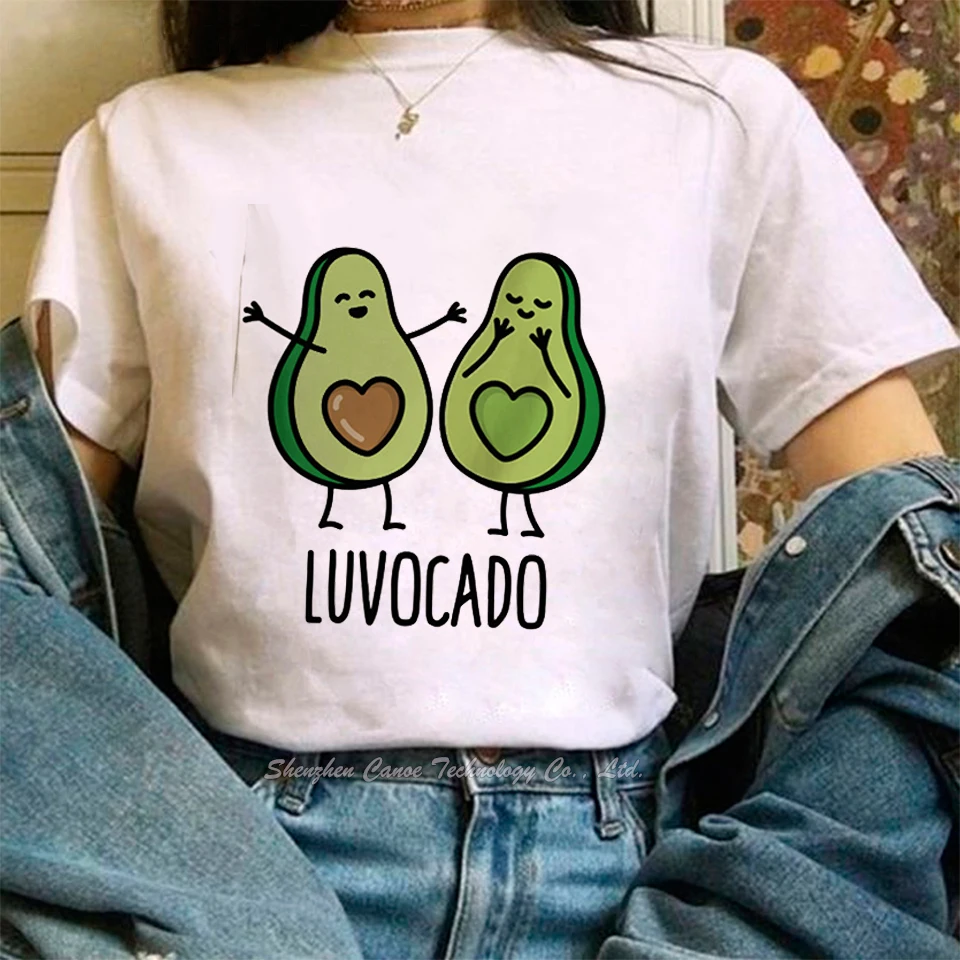 Женская футболка с рисунком авокадо каваи Харадзюку Забавный Топ дизайн хипстер