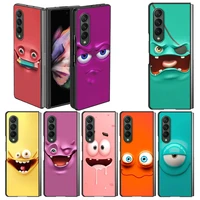 matte case for samsung z fold3 5g phone cover for galaxy z fold 3 hard silicone capa for zfold 3 shell funny face
