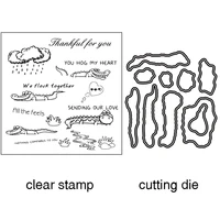 zhuoang cartoon happy crocodile cutting dies clear stamps for diy scrapbookingcard makingalbum decorative silicon stamp crafts