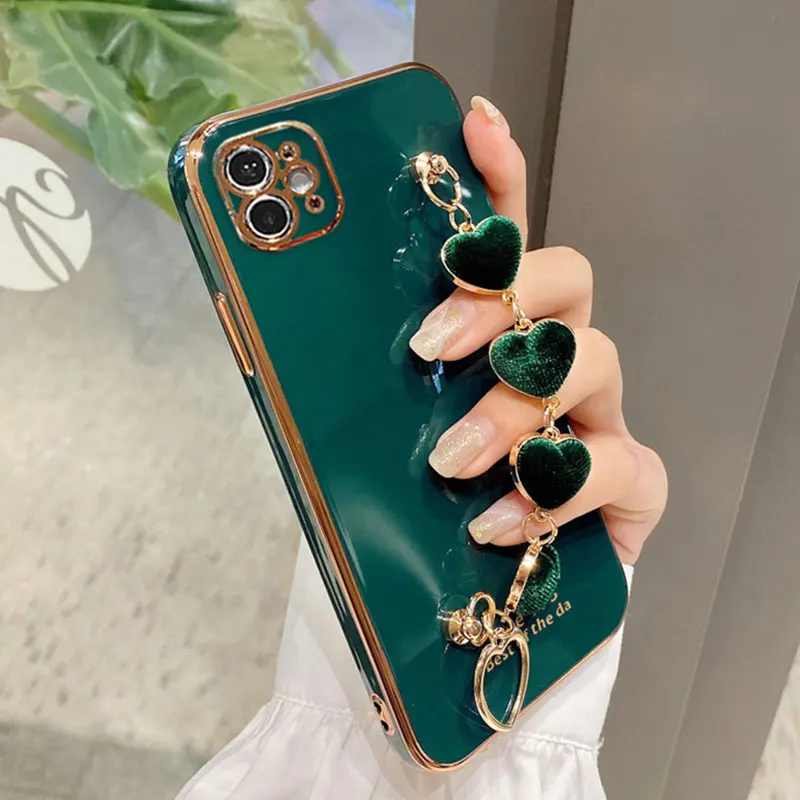 

Heart Bracelet Hand Holder Phone Case For Samsung Galaxy A10 A20 A30 A50 A70 A10s A20s A21s A8 Cover Luxury Case Capa Silicone