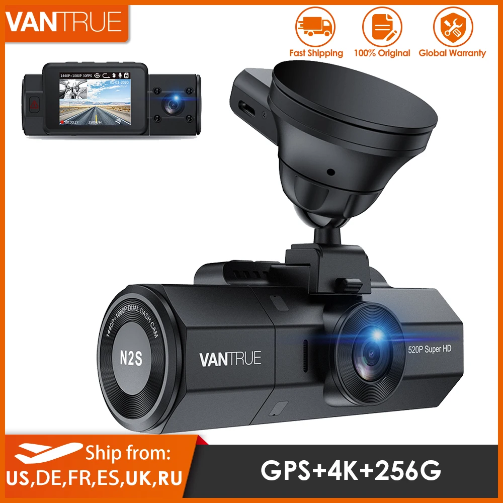 Vantrue N2S 4K камера приборной панели автомобиля с инфракрасным ночным видением режим