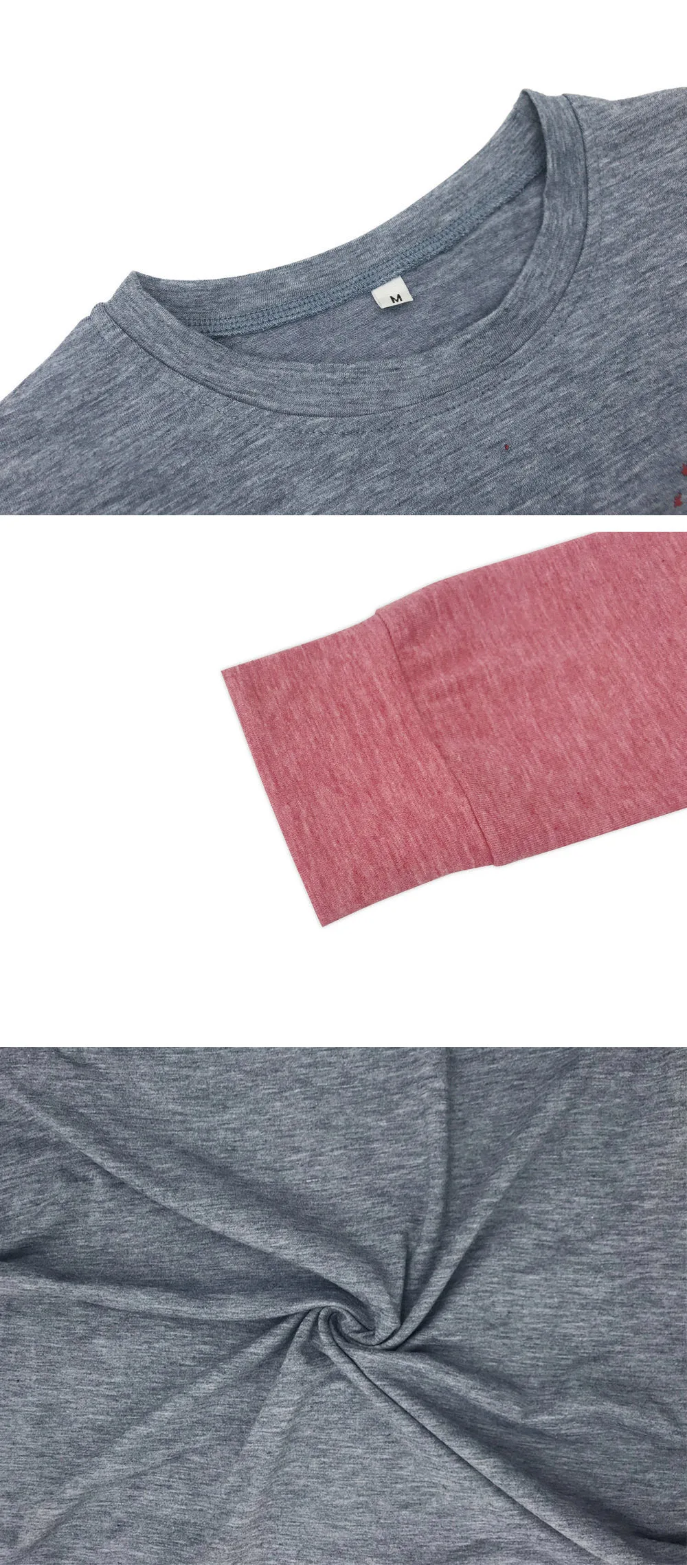 

Christmas Style Theme Women Cartoon Santa Claus Deer Letter Print Casual Female T-Shirts Color Matching O-Neck Pullovers Tops