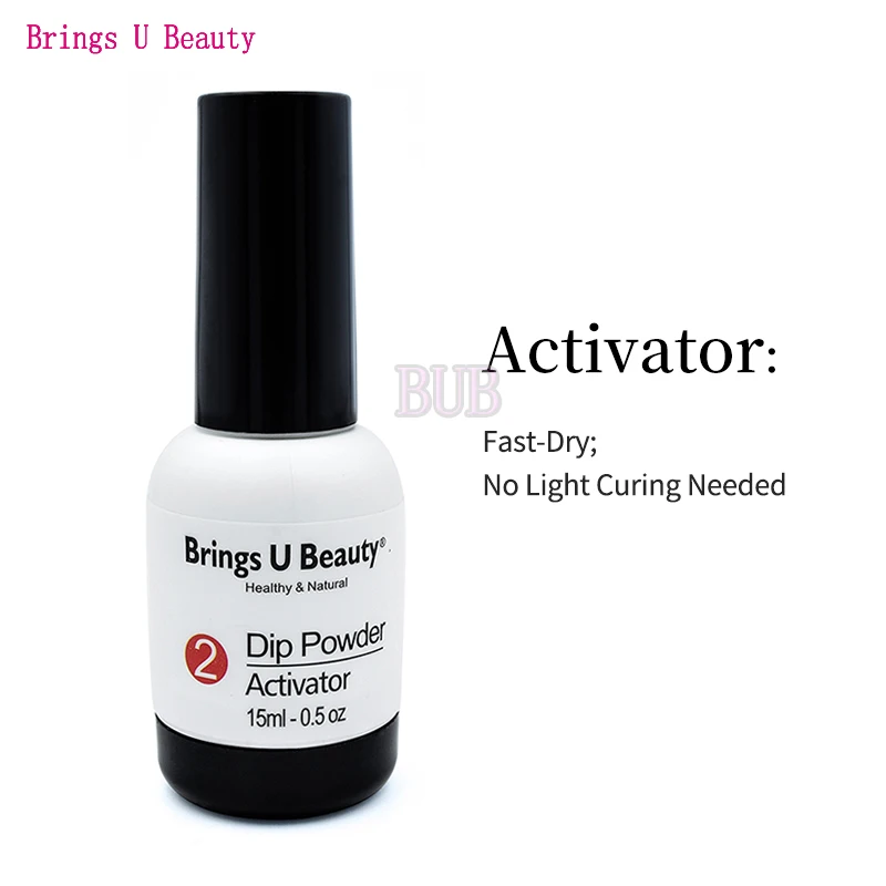 BU-15ml- Activator 15 мл предварительно скрепленная гелевая основа гель Топ активатор кисть заставка 56 мл заправка База Топ активатор жидкость для погружения порошок натуральный сухой - Цвет: BU-15ml- Activator