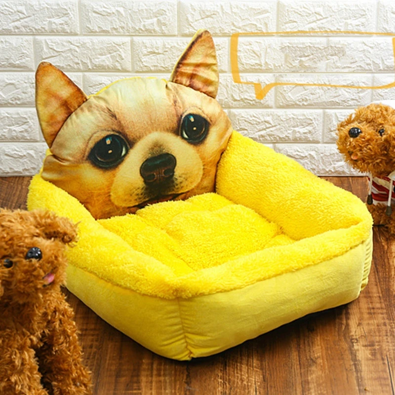 

Cute Cartoon Plush Pet Sleeping Bed Warm Winter Nest Mat Washable Kennel LXAC