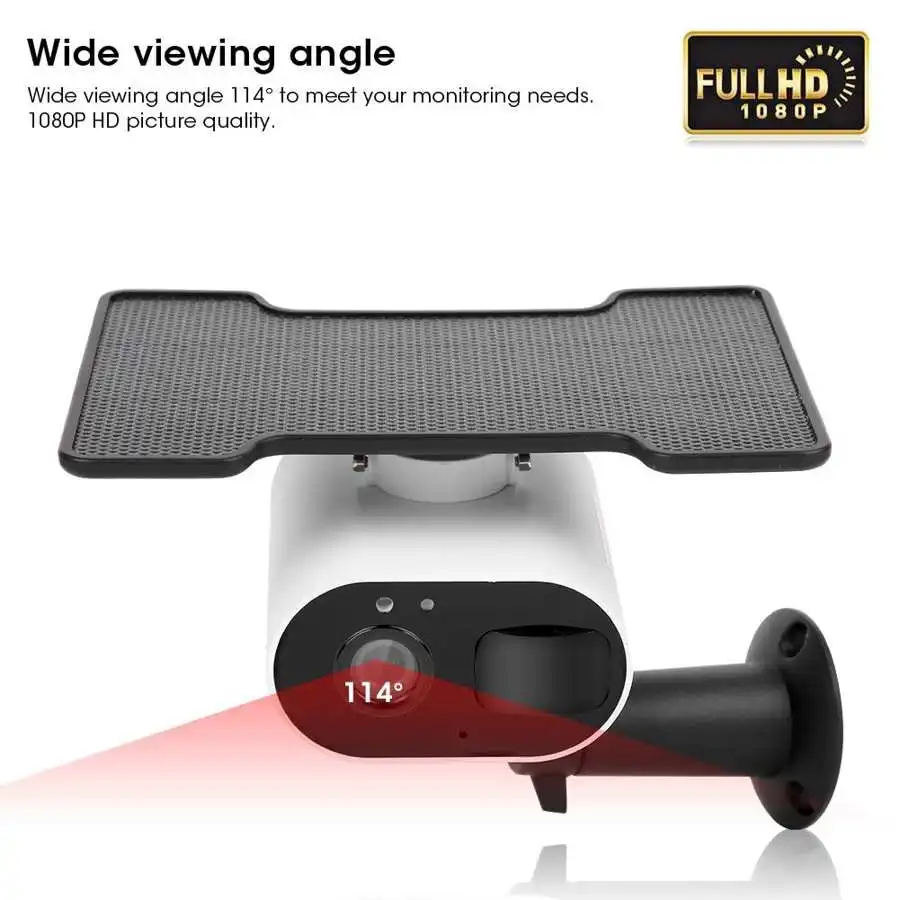 

Solar Camera 1080P WiFi Camera Solar Powered IR Night Vision Waterproof 2 Way Audio free TUYA APP motion detection video camera