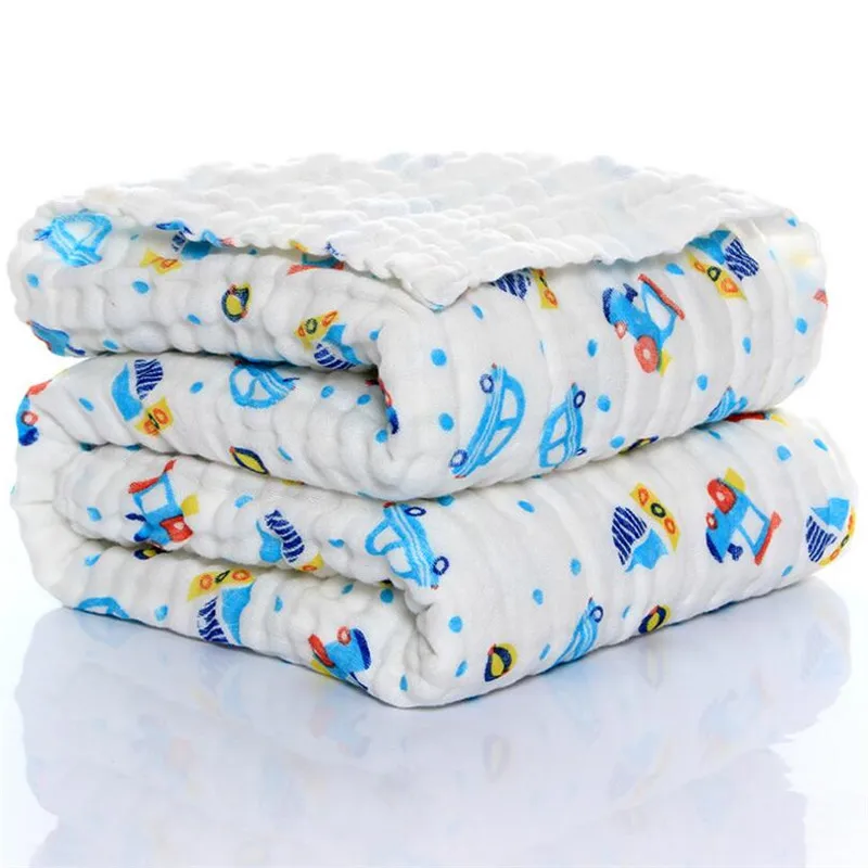 

Детское одеяло для сна из муслина, 6 слоев, 110x110 см
