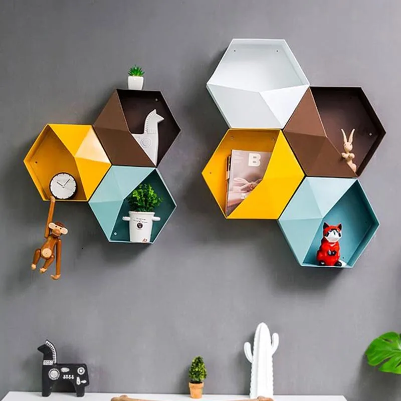 Модная настенная ваза однотонная железная полка для хранения подвесные вазы