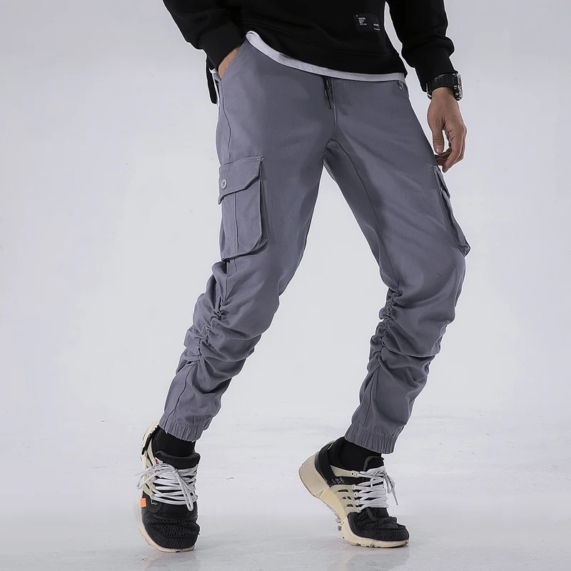 

Nice Cotton Mens Multi-pocket Harem Pant Men Streetwear Cargo Pants Hip Hop Casual Male Sweatpants Tatical Joggers Trousers