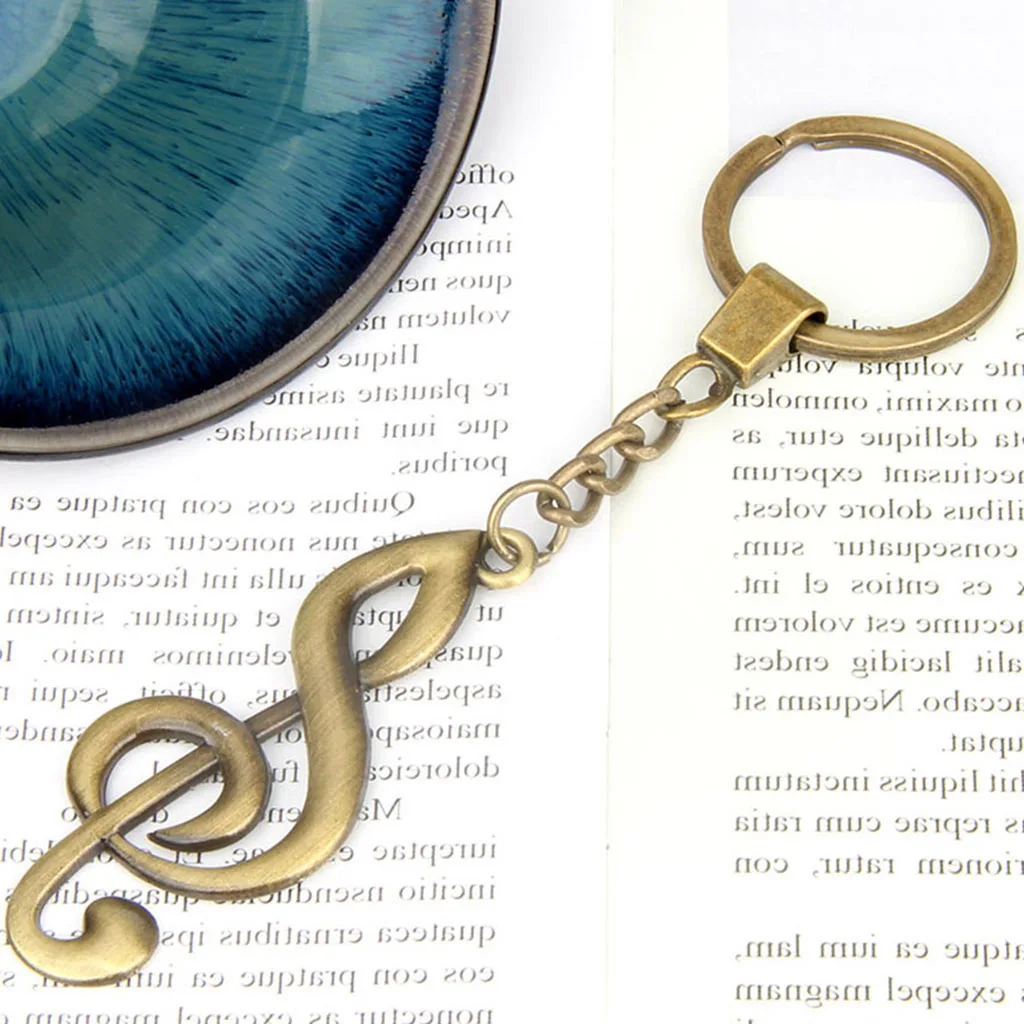 

Retro Bronze Music Symbol Keychain Pendant Key Chain Car Key Bag Purse