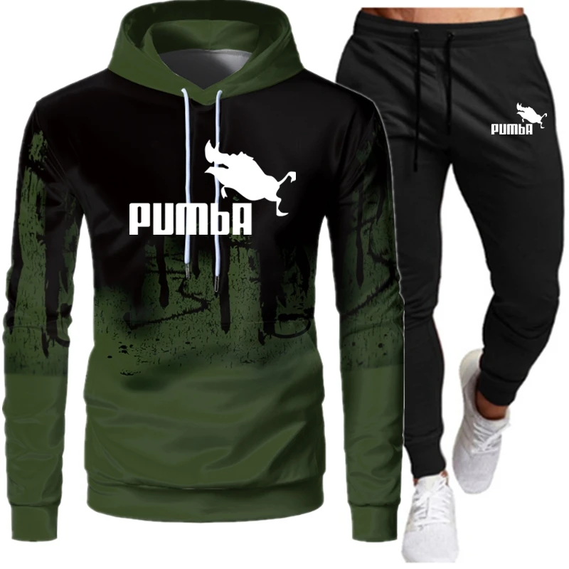 

2022 Spring And Autumn Men's Track Suit 2-piece 3d Sportswear Men's Hooded Sweatshirt + Pants Pullover Hooded Sportswear Suit
