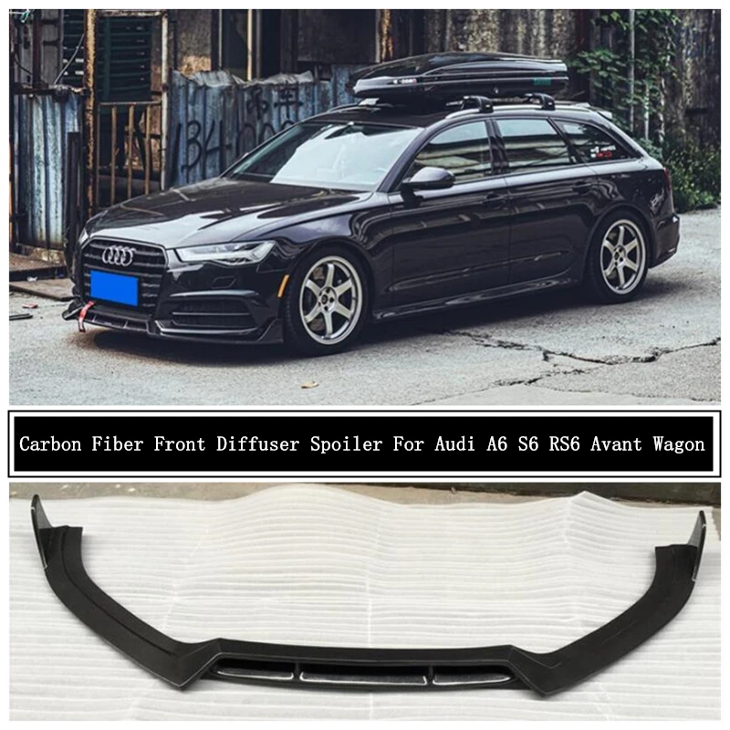 Для Audi A6 S6 RS6 Avant Wagon 2015 2016 2017 2018 углеродное волокно передний бампер диффузор
