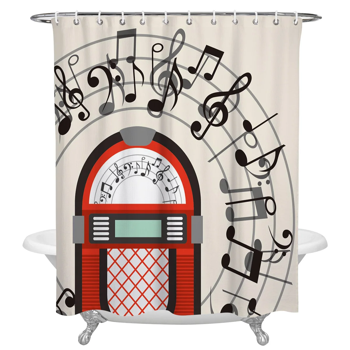 Чехол для Cd Music Note занавеска душа в стиле ретро с принтом водонепроницаемые