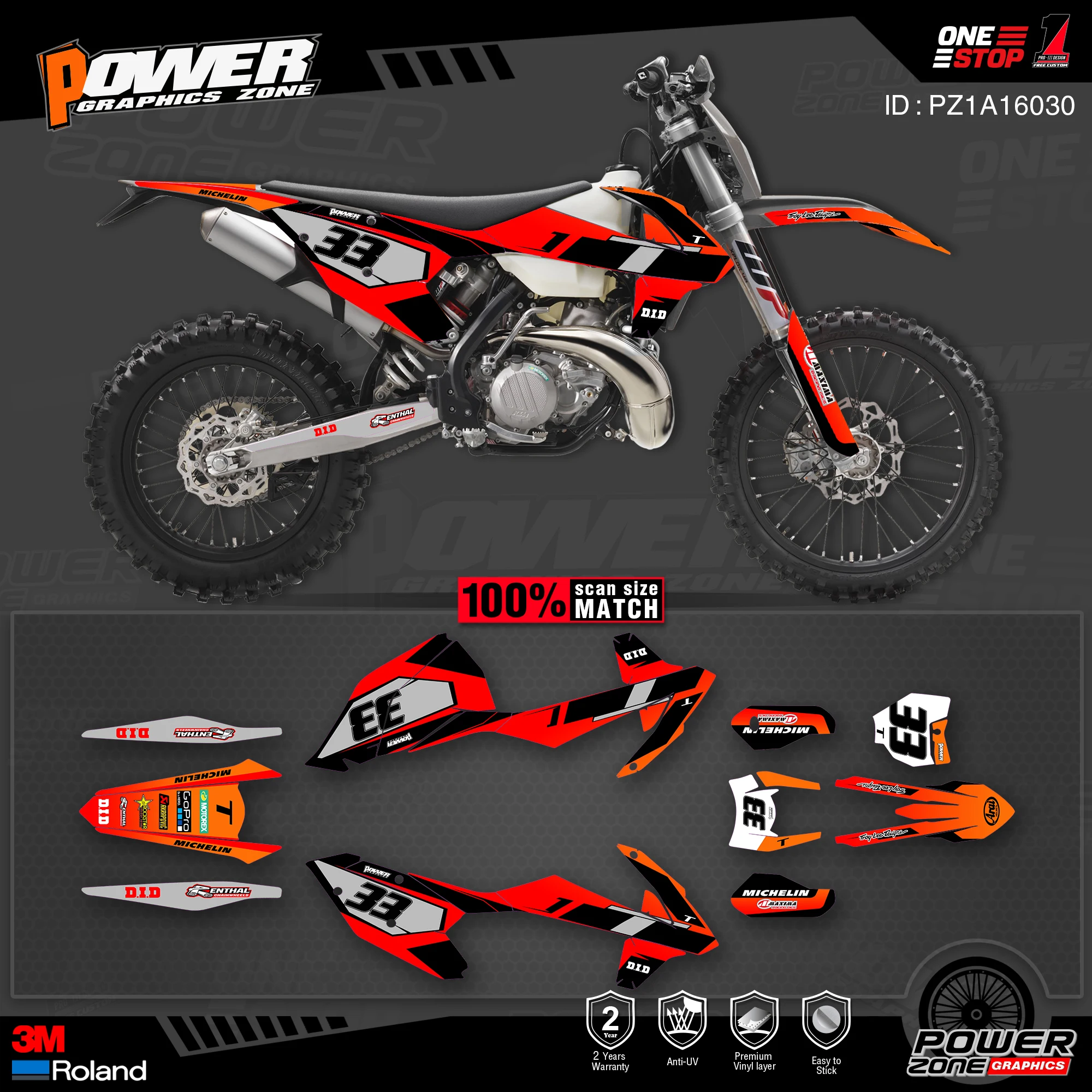 Персонализированные графические фоны PowerZone Team наклейки 3M Набор наклеек для KTM SX SXF