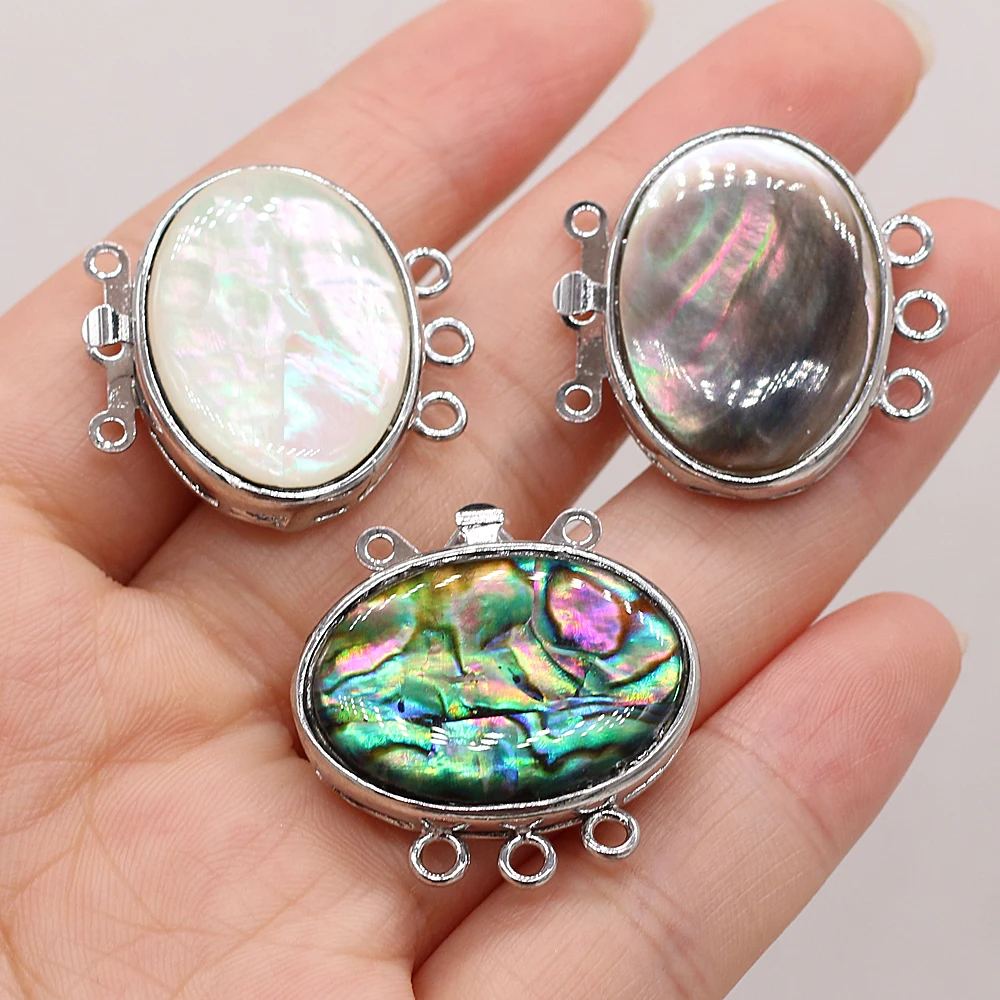 

Natural Freshwater Shell Oval Bead Connector Handmade Crafts DIY Necklace Bracelet Jewelry Accessories Gift Making Size 20x28mm