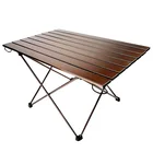 Портативный стол для кемпинга, Сверхлегкий складной стол с алюминиевой столешницей и сумкой для переноски, барбекю, кофейного цвета
