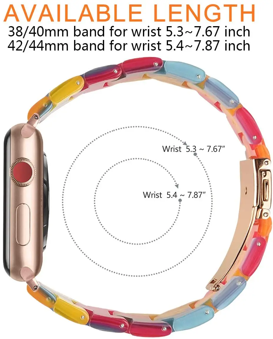 Resin Strap for apple watch band 44mm 42mm iwatch band 38mm 40mm Accessoreis watchband bracelet applewatch series 6 SE 5 4 3 2 1