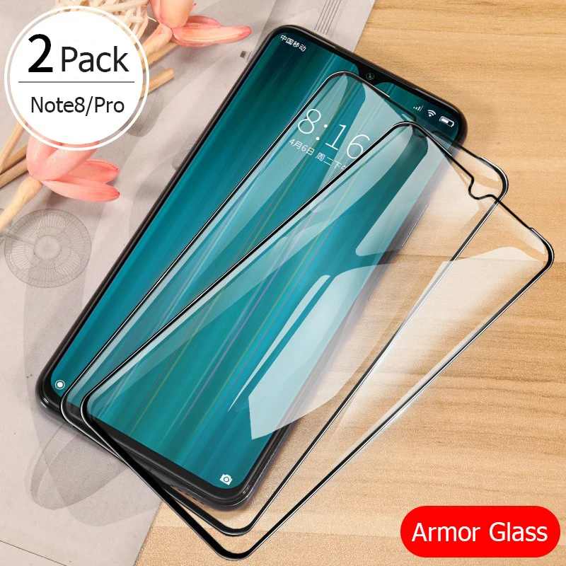 Черный Для Xiaomi Redmi Note 8 Pro Защитное стекло для экрана полное покрытие Броня закаленное стекло Xiomi Redmi Note 8 8A 8T защитная пленка - Цвет: Черный