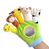 cute cartoon gloves animal plush finger toy children educational hand puppet finger puppets christmas gifts tell story for kids