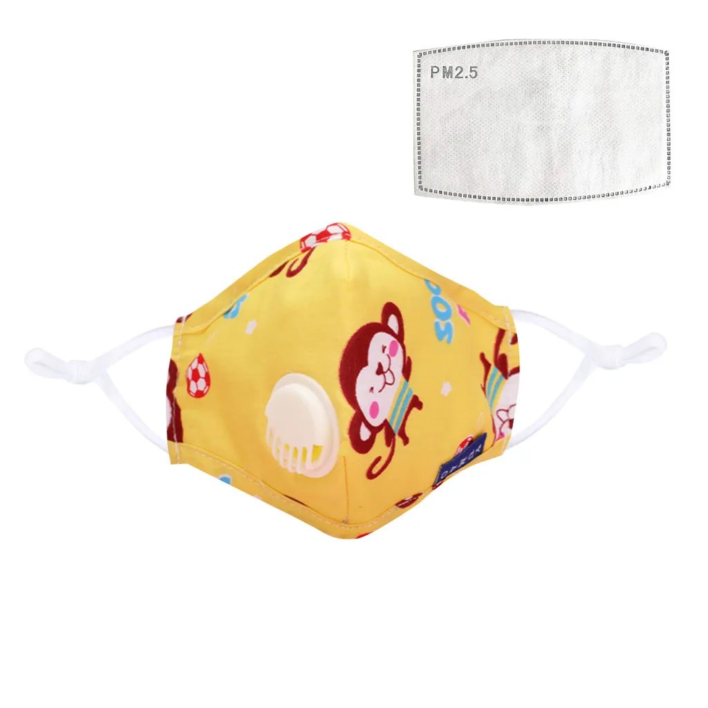 

Childrens mask+filter Cartoon pattern dustproof Reusable Dustproof Mask PM2.5 Windproof Foggy Haze Pollution Respirat Masks 2020