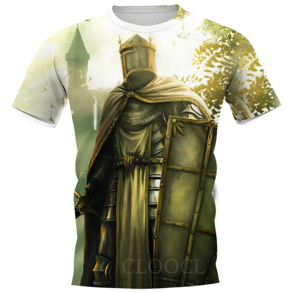 

CLOOCL Knights Temple T-shirts 3D printed Men Pullovers Tops Casual Polyester Tees Harajuku T-shirt S-7XL Men Clothing