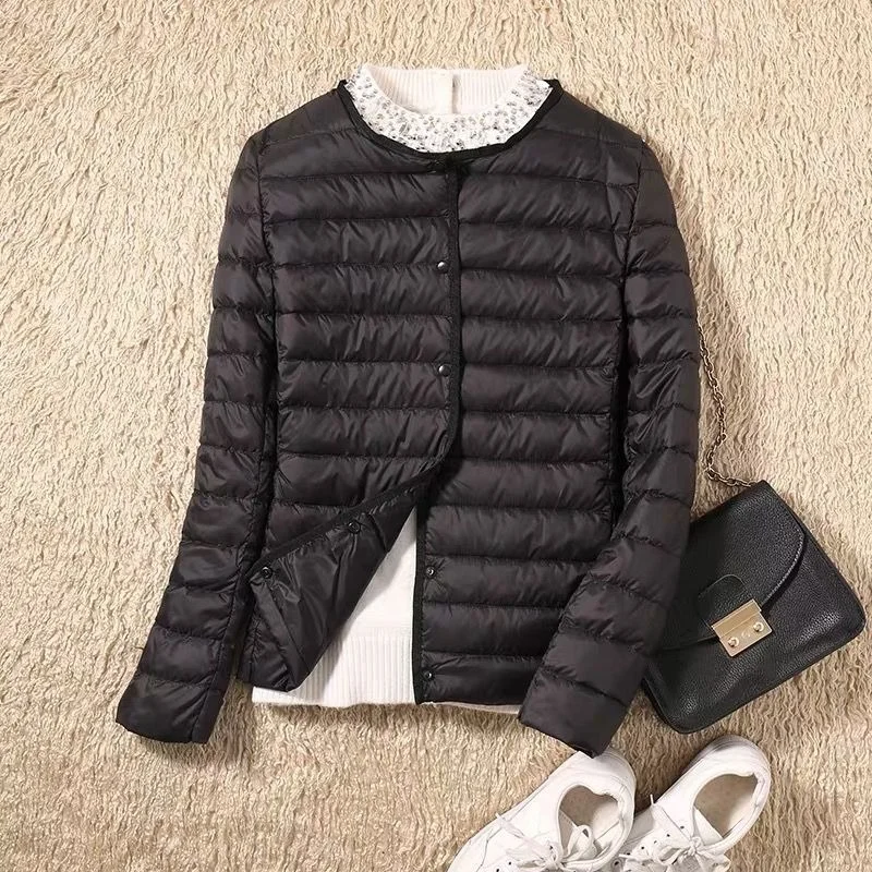 

2021 New Winter Women Down Coat Ultralight White Duck Down Jacket Portable Female Padded Parkas O-Neck Puffer Overcoat X432
