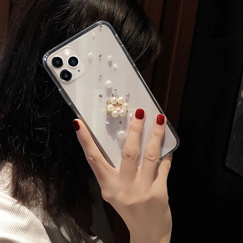 

For Xiaomi Note 10 Lite 3 2 Mi A2 Lite Mix 2 2S A1 6 5 5S Plus 5C Max 2 Fashion Silicone Sparkling Diamond Case Handmade Cover