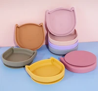baby safe silicone dining appliance plate for food solid cute cartoon dishes sucker toddle training tableware kids feeding bowls