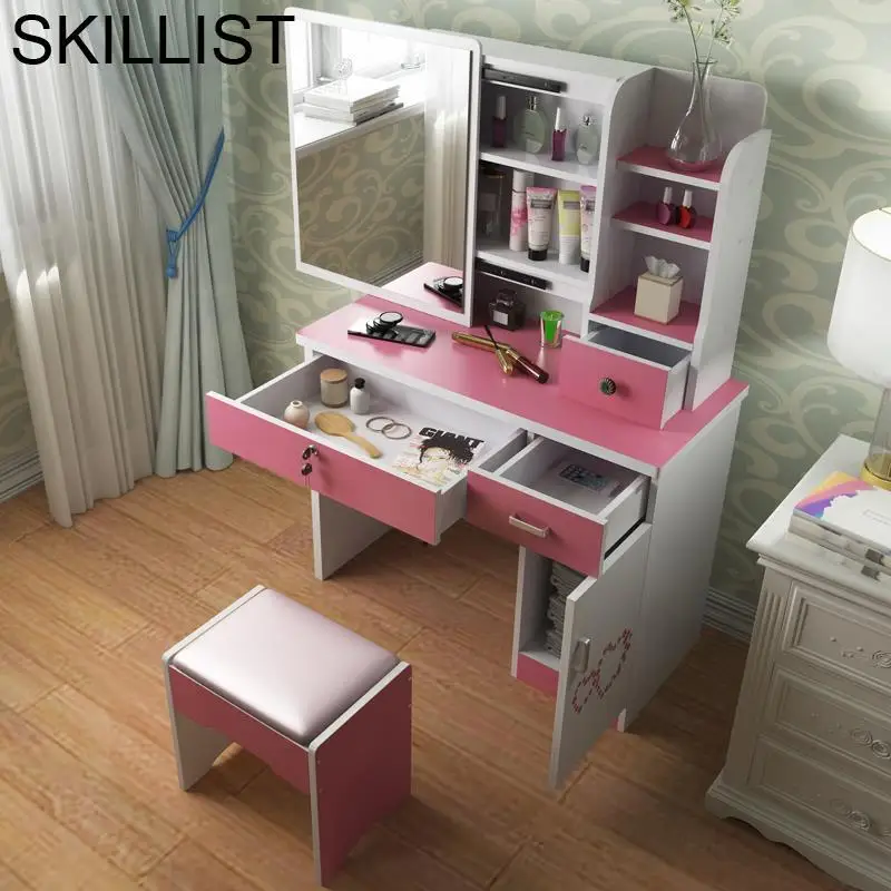 Коробка для макияжа Maquiagem Avec Miroir Vanity Coiffeuse Schminktisch Mesa деревянная настольная мебель