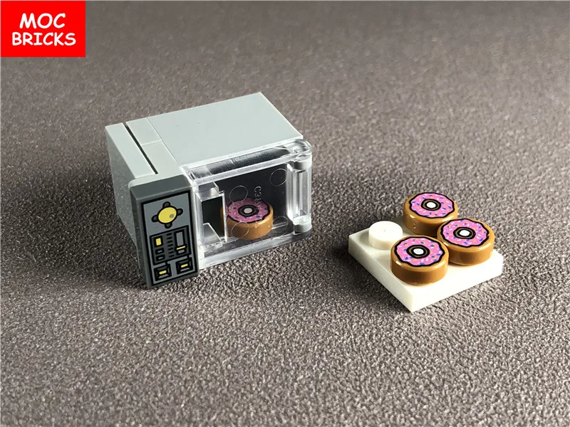 2 компл./лот кубики MOC DIY Микроволновая печь еда для печенья и суши пончик сахар
