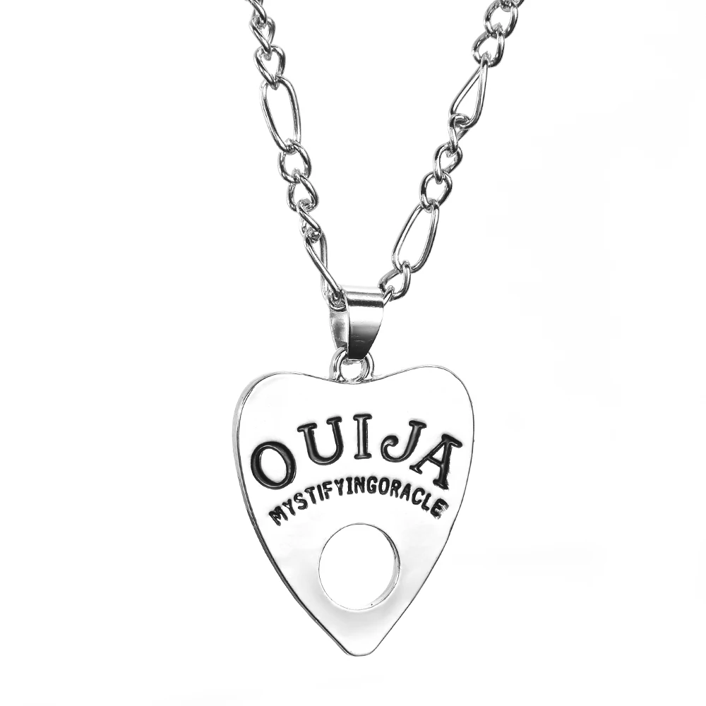 5 stlyes Ouija, антикварное серебряное ожерелье с подвеской в виде сердца и букв, ожерелье в стиле панк для женщин и мужчин, модное ювелирное изделие