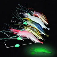 5pcs 9cm 6g luminous fake shrimp soft lure artificial bait with bead swivels hook soft lure fishing tackle all for fishing