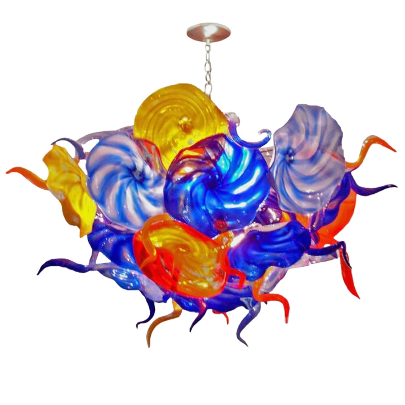 

GIRBAN Modern Round Flower Colored Hanging Light LED Murano Glass Chandeliers Living Room Decoration Light Fixtures for Celling