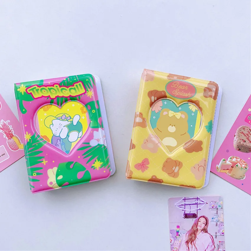 

40 Pockets Idol Photo Album Book Bear Dinosaur Cute Kpop Stars Photo Picture Organizer 3 Inch PVC Photocard Holder Albums