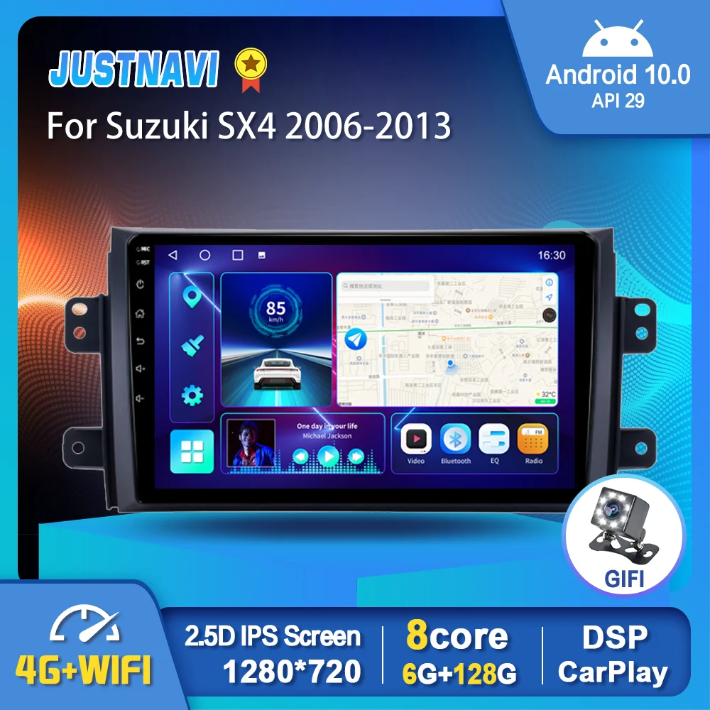 

GPS Car Radio GPS Android 10.0 Car Radio Player For Suzuki SX4 2006-2013 OBD DSP Auto Carplay USB AUX 1280*720P No DVD TOOLS CD