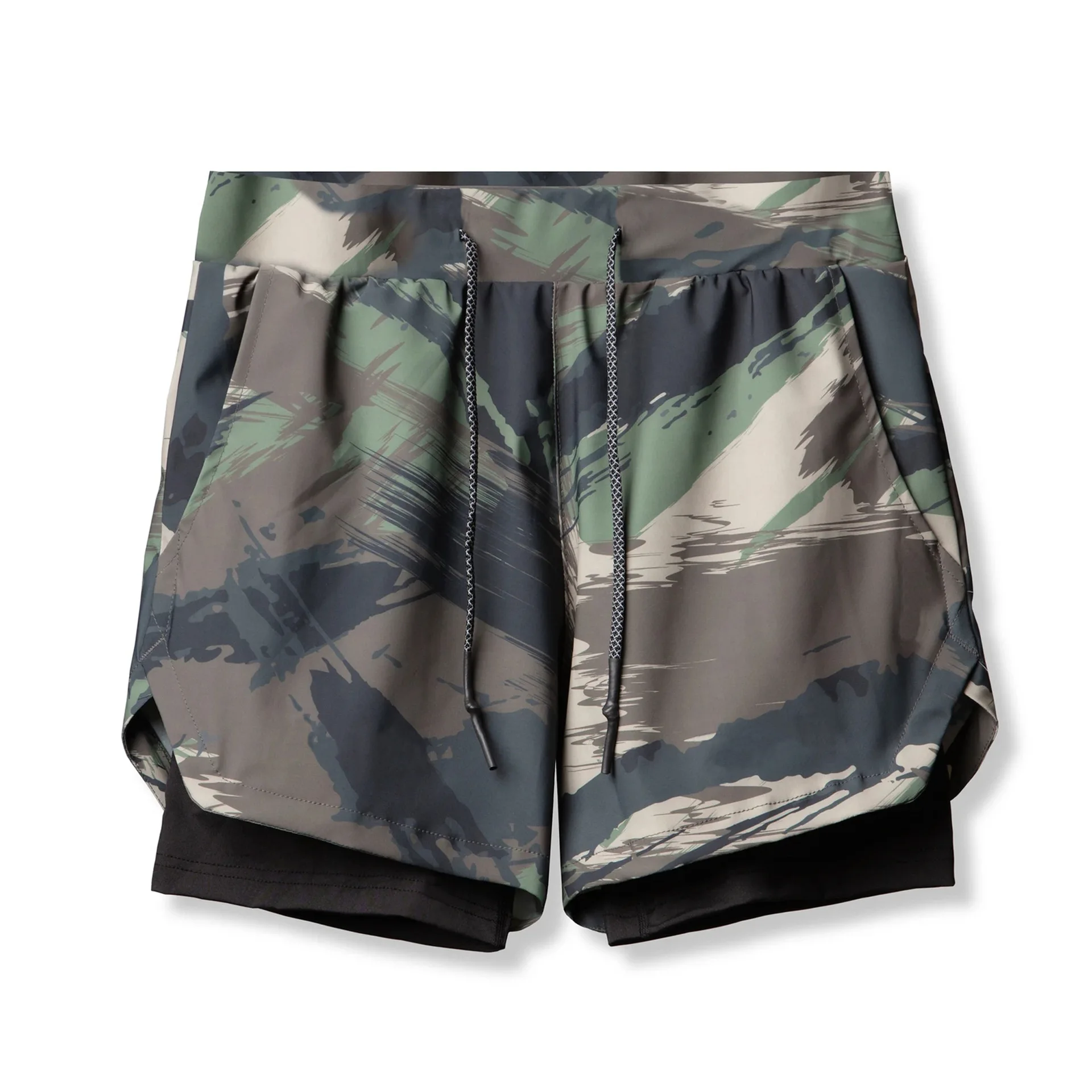 

2021 New Double-Decker Sports Shorts Men's Running Training Shuttle Woven Capri Pants Trend Camo Basketball Pants