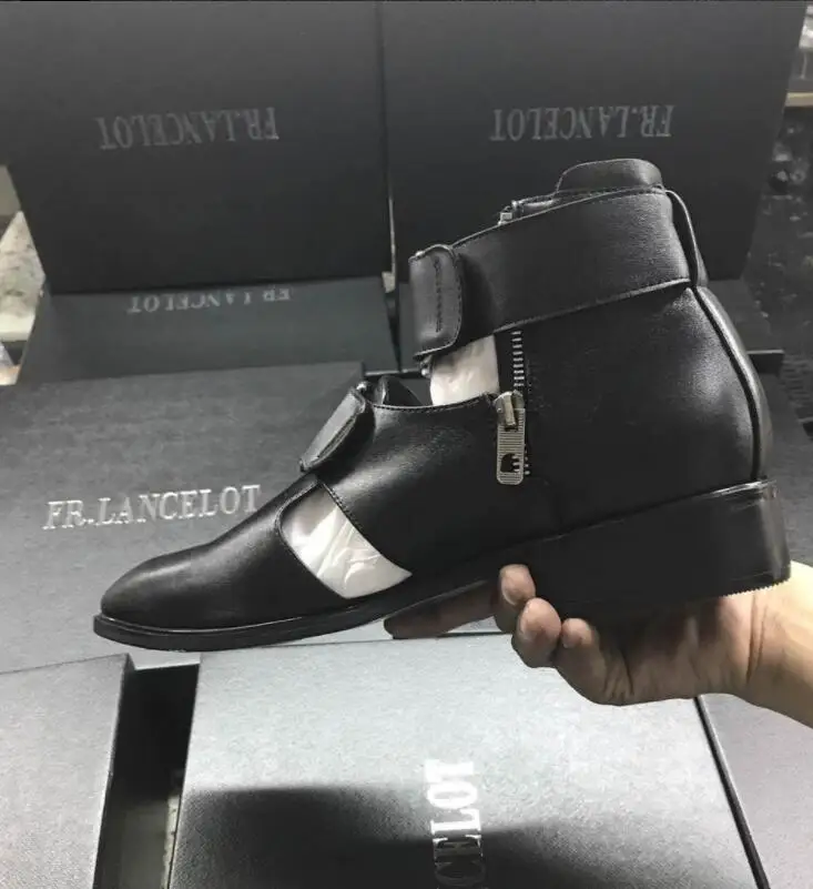 Сандалии мужские из натуральной коровьей кожи увеличенная плоская подошва