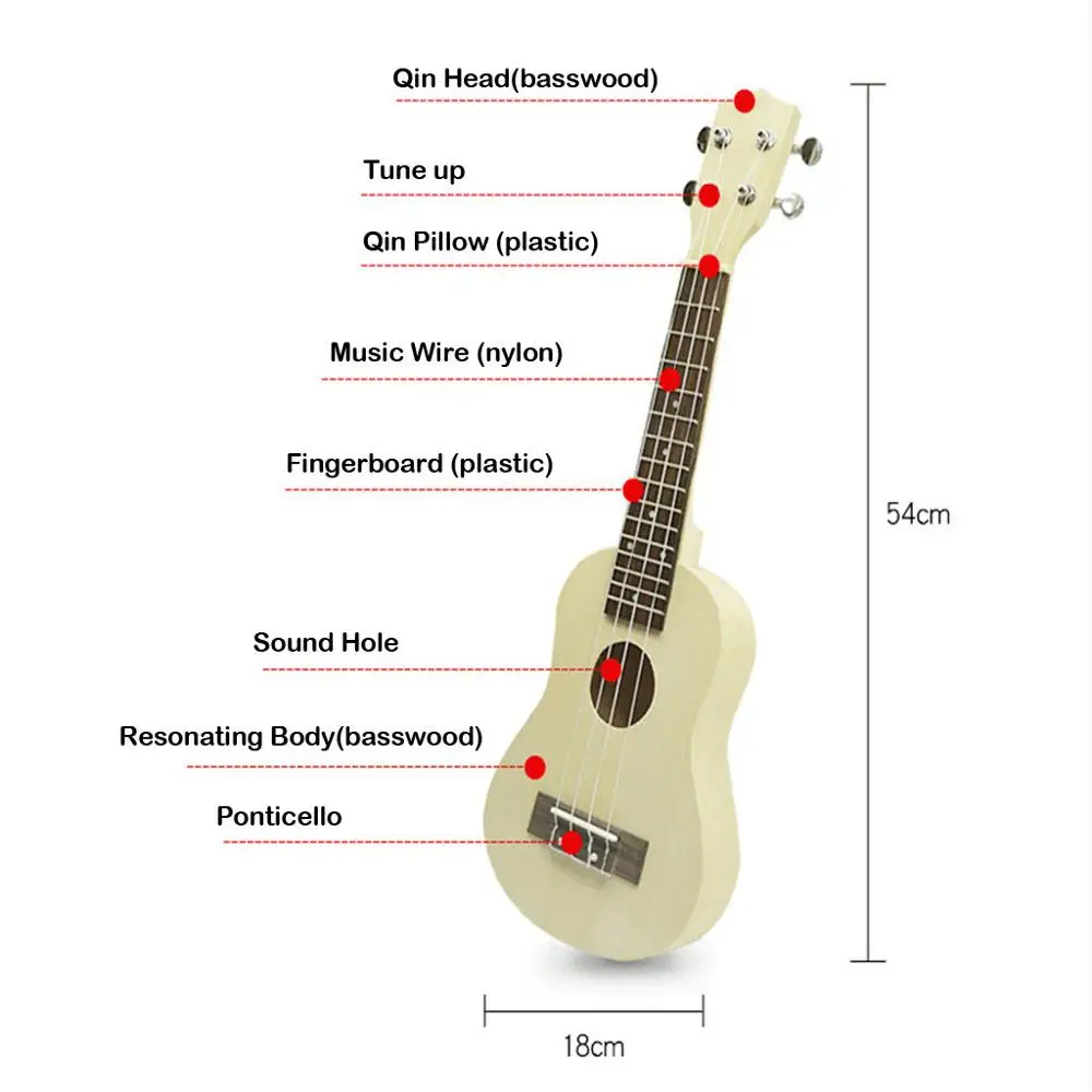 Укулеле для укулеле 21 дюйм набор рукоделия гавайская гитара ручная работа