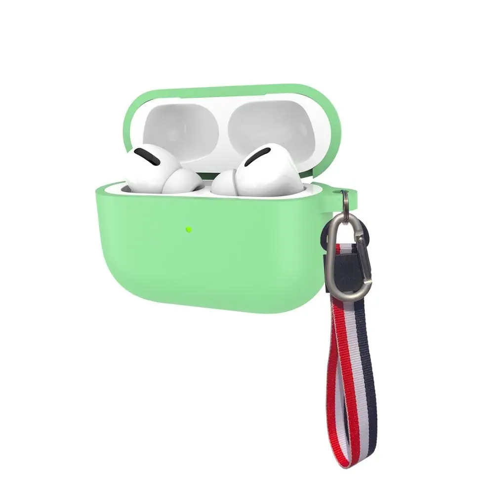 Зеленые чехлы для наушников Airpods 3 Pro силиконовые Apple Air Pods Skins Airpods3 Etui с ручным