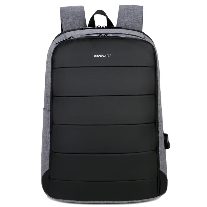 Gray Backpack Деловые мужские рюкзаки с USB зарядкой, 15,6 дюймов, для ноутбука, водонепроницаемые, противоугонные, мужские, для путешествий, Mochila, черные, смарт-рюкзаки, сумки - Цвет: Gray Backpack
