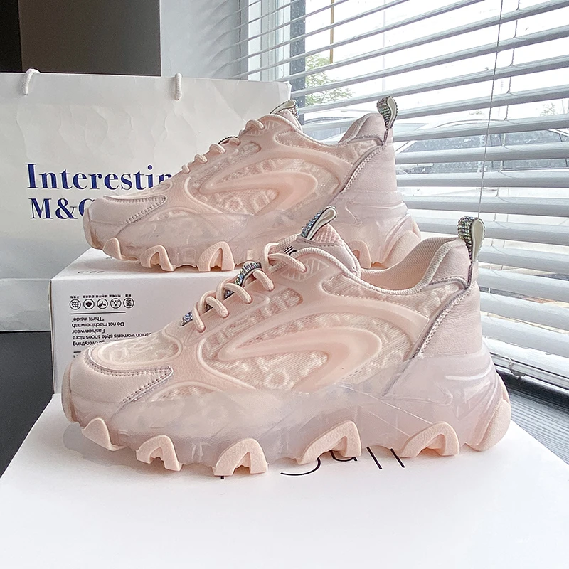 

Sneakers Woman 2021 Casual Shoes Fashion Breathable Thick Bottom Ladies Trainers Sport Basket Femme White Chunky Sneakers Women